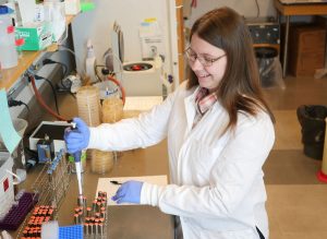 Student pipetting