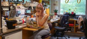 Person sitting in lab