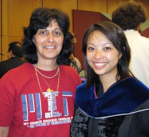 Two women smiling